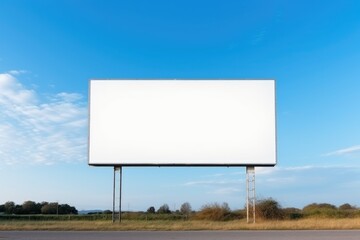 billboard and blue sky. Blank canvas for your design