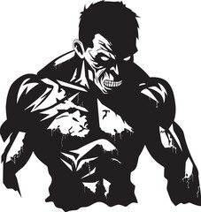 Zombie Gym Icon Vector Logo Risen Body Sculpture Black Iconic