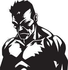 Resurrected Muscle Forge Black Emblematic Zombie Gym Warrior Vector Logo