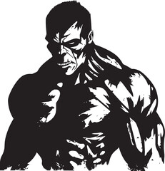 Deadlift Zombie Vector Logo Zombie Gym Icon Black Iconic