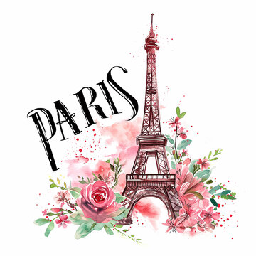  Eiffel tower watercolor paint