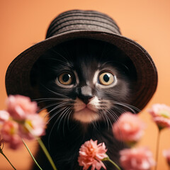 Cute cat with hat