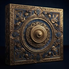 Ancient Door Window Design in Indian Arabian Style Created with Generative AI Technology