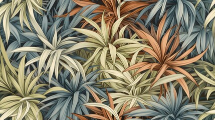  a picture of a very nice looking wallpaper with many different colors and shapes of leaves and plants on it.