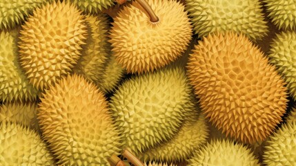  a close up of a bunch of fruit that is yellow and has a brown stick sticking out of it's center.