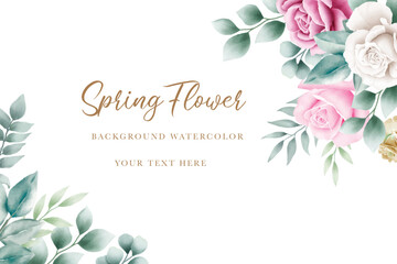 Obraz premium hand drawn floral roses border and frame design