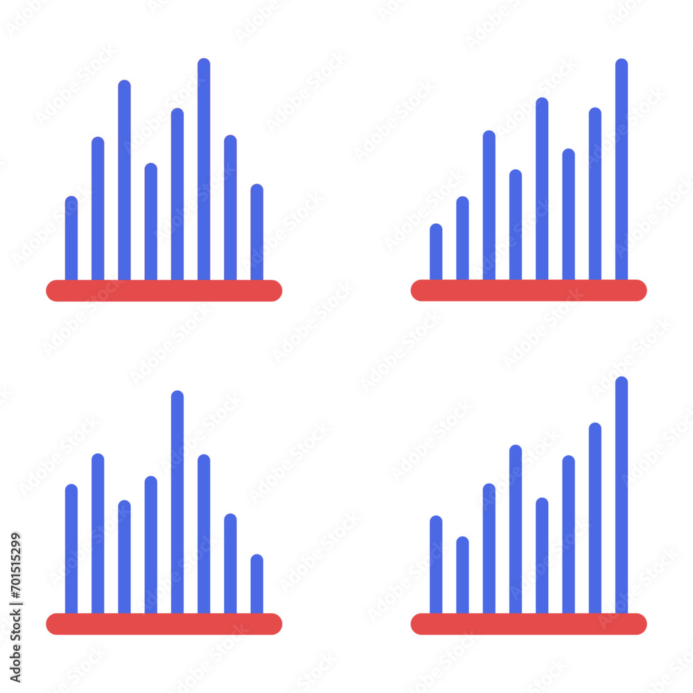 Wall mural collection of simple analytics or statistics isolated on a transparent background