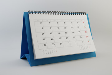 Paper desk calendar. Business meeting concept. 3D illustration - obrazy, fototapety, plakaty