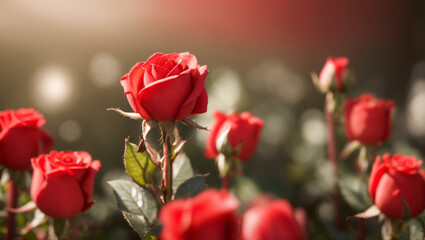 Delicate Red Rose in Full Bloom