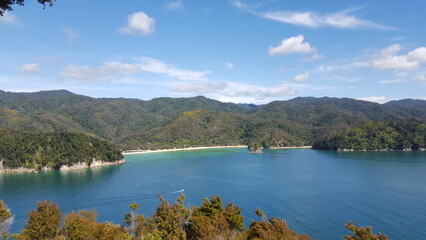 Fototapeta na wymiar Abel Tasman New zealand beach sea blue sky water