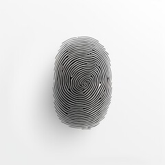Fingerprint on White Background. Security, Code, Lock, Privacy
