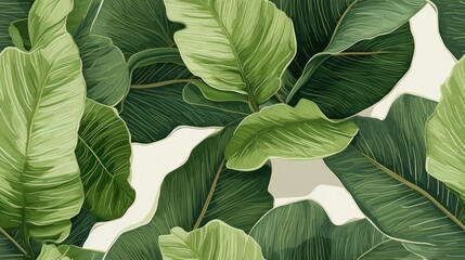  a close up of a bunch of green leaves on a white background with a white spot in the center of the image.