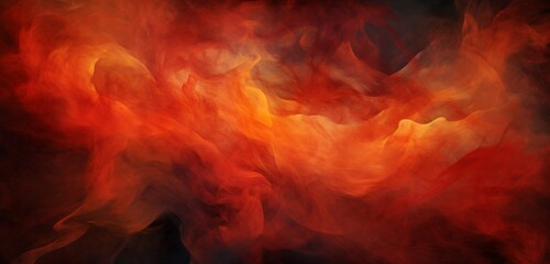 A background ablaze with fiery tongues swirling amidst billowing smoke, reminiscent of a vibrant abstract painting in a  canvas. - Powered by Adobe