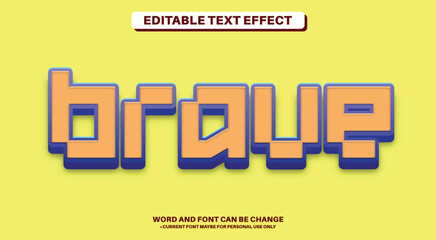 Simple 3D Style Fully Editable Text Effect - Brave