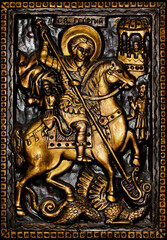 Saint George Romanian. One of the greatest saints in early centuries AD. Bronze plaster product.