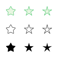 Star Icon set. rating icon vector. favourite star icon