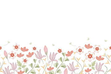 Obraz na płótnie Canvas spring flowers background with pink flowers . floral border background banner frame vector illustration for Mother’s day, father’s day, valentines, spring, summer, anniversary template