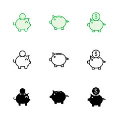 Piggy bank icon vector. piggy money icon