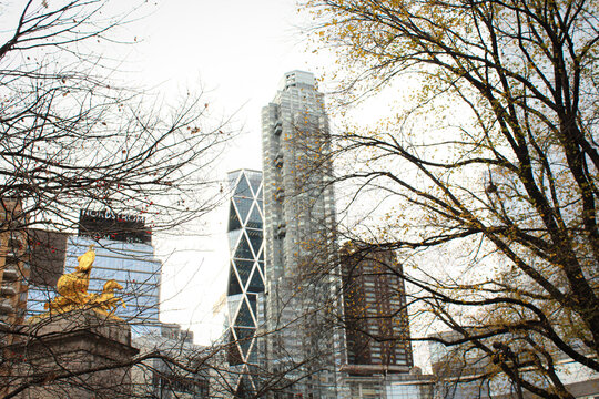 View Of Columbus Circle From Central Park