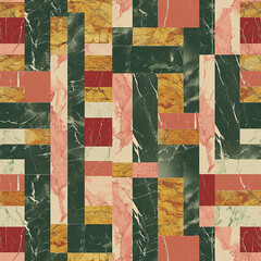 a retro vintage olive marble and rhochrosite pattern