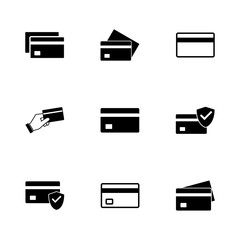 Credit card icon set. Credit card payment icon vector