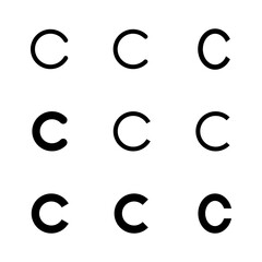 Copyright icon set. copyright symbols