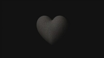  a black and white photo of a heart in the middle of a dark room with a light shining on it.