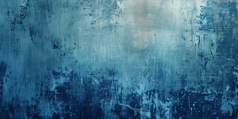 Fotobehang Textured blue and grey abstract background with distressed paint strokes. © Enigma