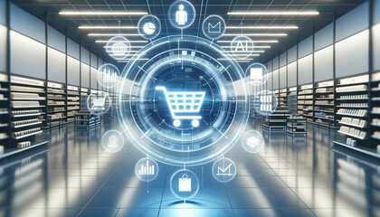 Retail Analytics: Futuristic Interface in Modern Retail Environment