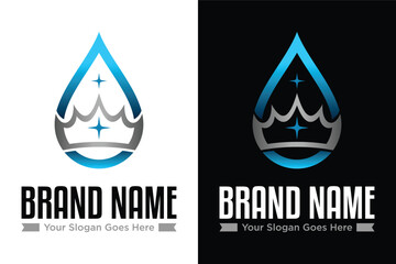 simple modern King drop water illustration vector logo design