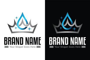 simple modern King water illustration vector logo design