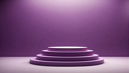 Purple Minimalist Empty Podium for Product Presentation.	