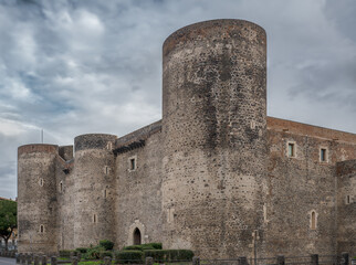 Fototapeta na wymiar The medieval building named Castello Ursino in Catania, Sicily, Italy