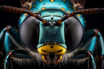 Close-up of a tiger beetle, showcasing intricate details and vibrant colors, suitable for entomology and nature-themed projects.