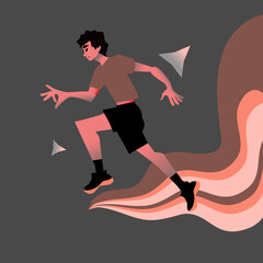 Running person person in red