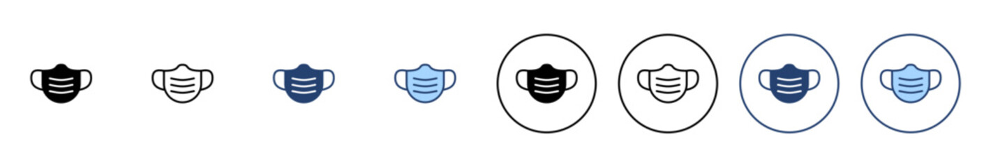 Mask icon vector. Medical mask sign and symbol. Man face with mask icon. Safety breathing mask