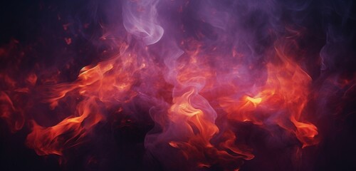 A dramatic background showcasing vibrant flames dancing amidst dense smoke, crafted artistically for a captivating  display.