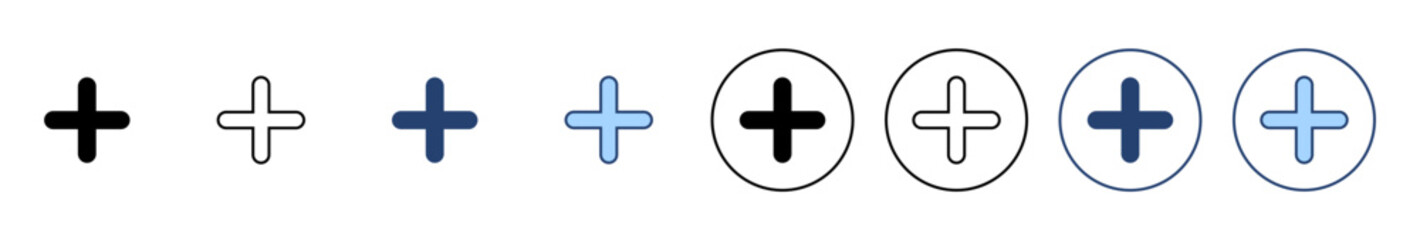 Plus icon vector. Add plus sign and symbol
