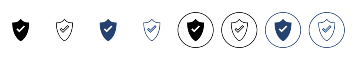 Shield check mark icon vector. Protection approve sign. Insurance icon