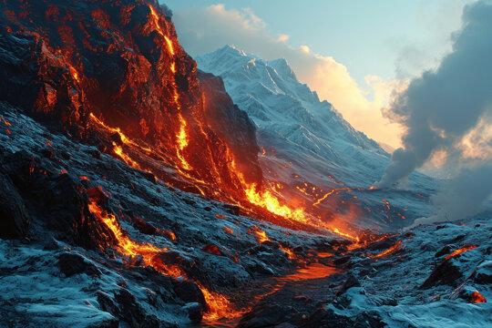 Volcanic Eruption made with Generative AI Technology