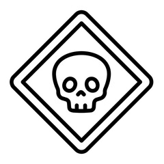 skull sign outline icon