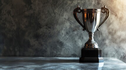 Trophy on a textured gray background