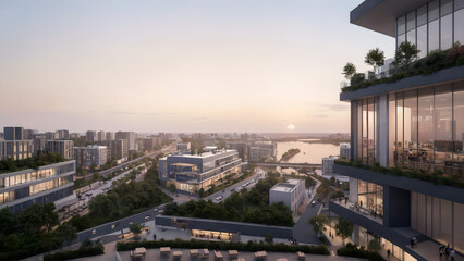 Obraz premium green city, ecological city, modern city