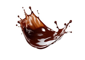 Coffee liquid  wave splash.  Cutout on transparent	