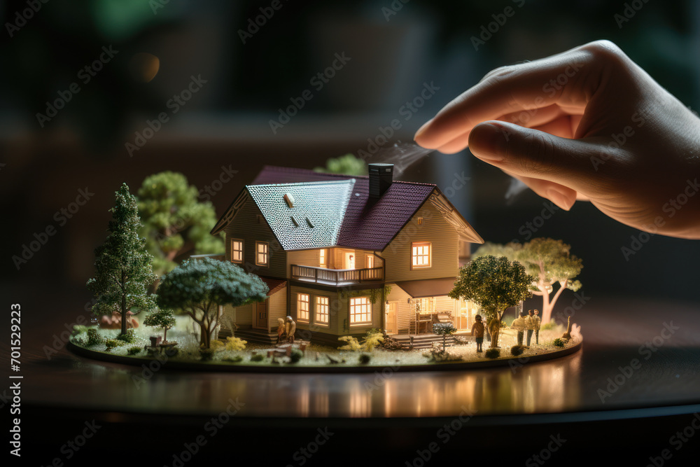 Poster a homeowner exploring different types of home insurance coverage, recognizing the significance of pr