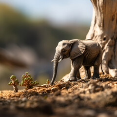 Concept photo of miniature elephant