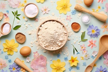 Cheerful Spring Baking: Top-View Flat Lay