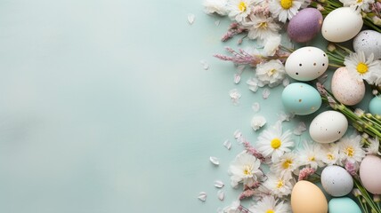 Naklejka na ściany i meble Easter Delights: Top-View Flat Lay
