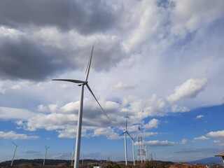 wind turbine in the sky