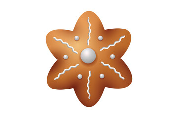 Gingerbread Christmas Flower Sticker Design